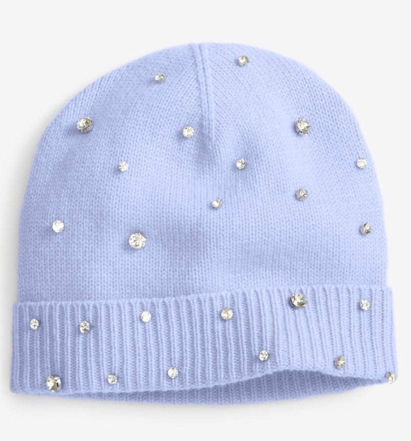 Charter Club Cashmere Beanie Crystal Embellished Cuffed Hat Fresh Orchid
