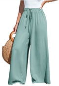 Cupshe Women's Summer Lovin Drawstring Wide-Leg Pants L Light Pastel Green 