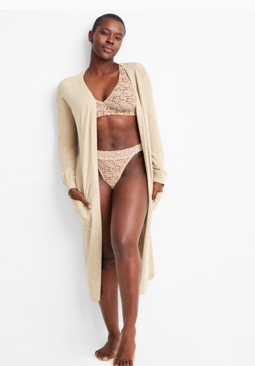 State of Day Women's Long Sweater Knit Layering Robe Toasted Peanut XL