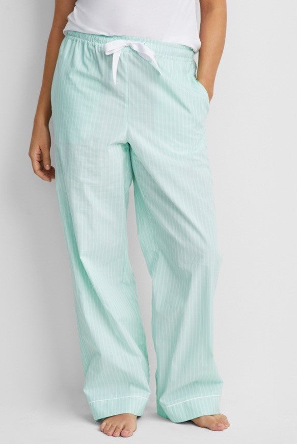 State of Day Women's Printed Poplin Pajama Pants - Tea Green Size XXLarge