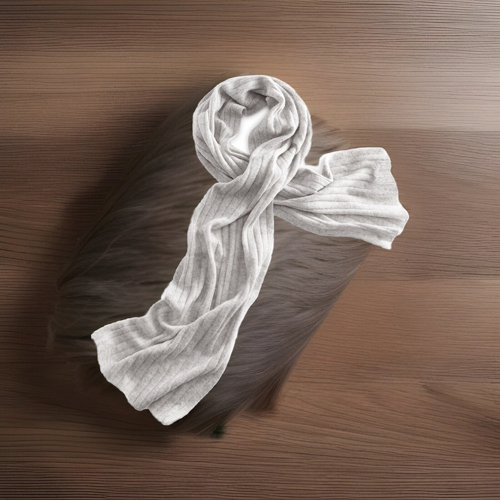 Charter Club Ribbed Cashmere Scarf Women's One Size Ice Grey Heather