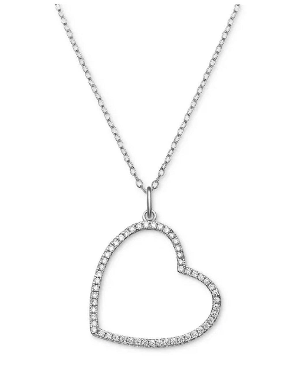 Giani BerniniOrnament Box with Cubic Zirconia Open Heart 18" Pendant Necklace