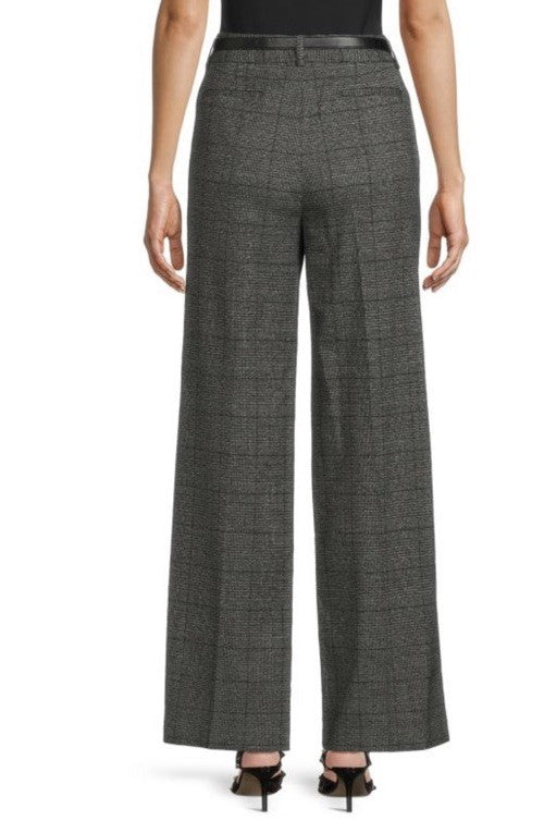 Calvin Klein Women's Menswear-Inspired Wide-Leg Pants Charcoal Color Size 12