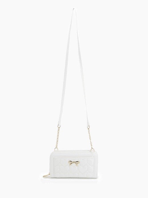 DAPHNE HEART WALLET CROSSBODY BAG WHITE 