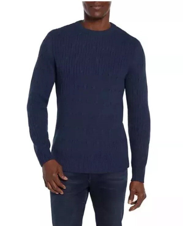 Express Men's 100% Cotton Crew Neck Warm Cable Knit Sweater XXL