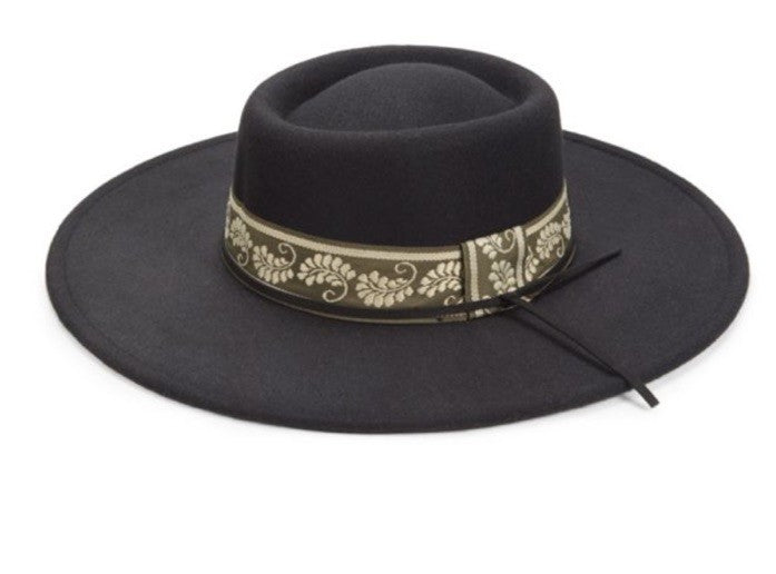 Marcus Adler Women's Wool Blend Felt Hat with Paisley Print Band