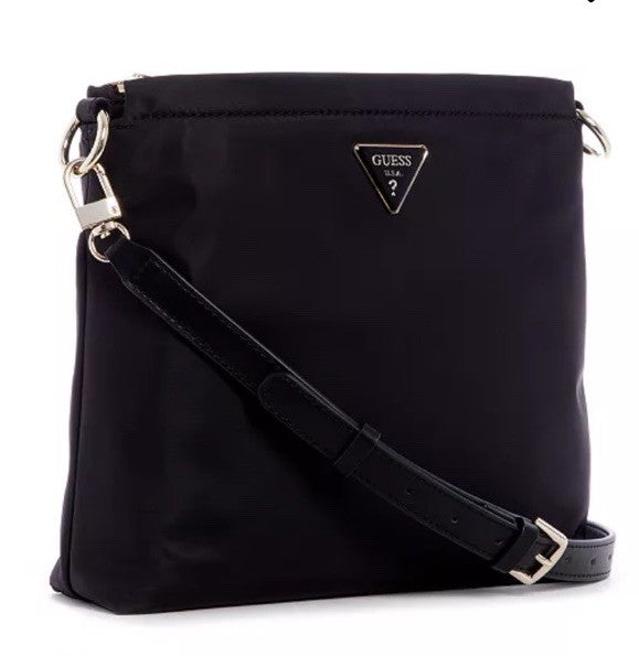 GUESS Jaxi Tourist quilted nylon small crossbody bag purse - Black
