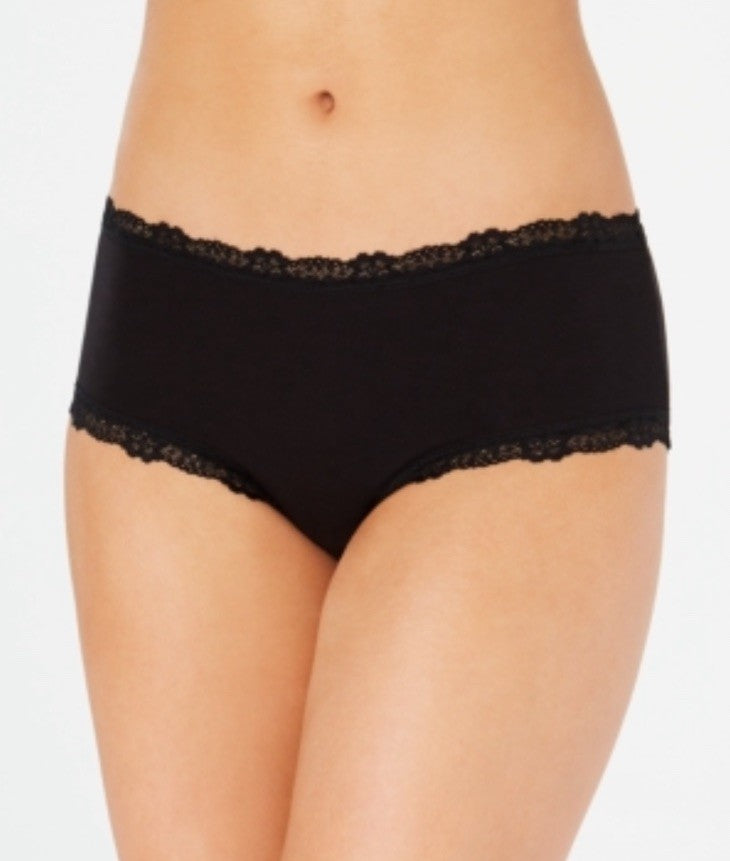 Jenni Women’s Lace Trim Hipster Underwear Small Black 