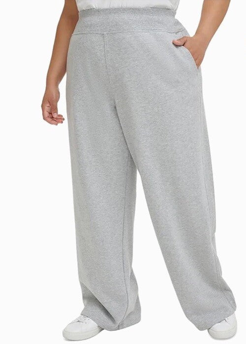 Calvin Klein Performance Womens Wide Leg Sweatpants Athletic Plus 2X Grey