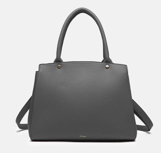 Like Dreams Park Bow Vegan Satchel Crossbody Bag Frost Grey 