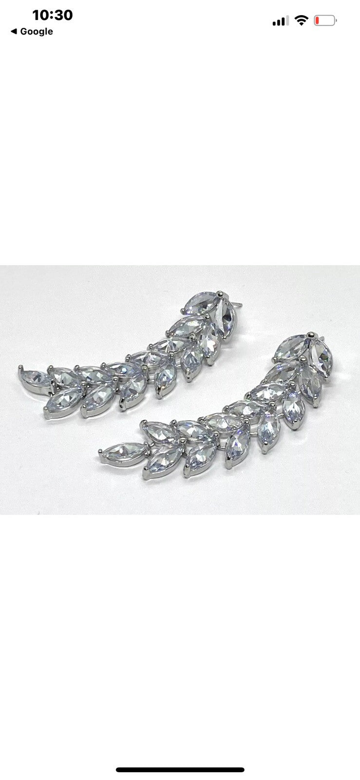 Silver Plated Cubic Zirconia Drop Dangle Earrings 