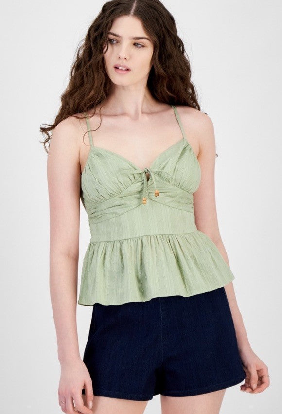 Planet Heart Juniors' Textured Peplum Tank Reseda Small 