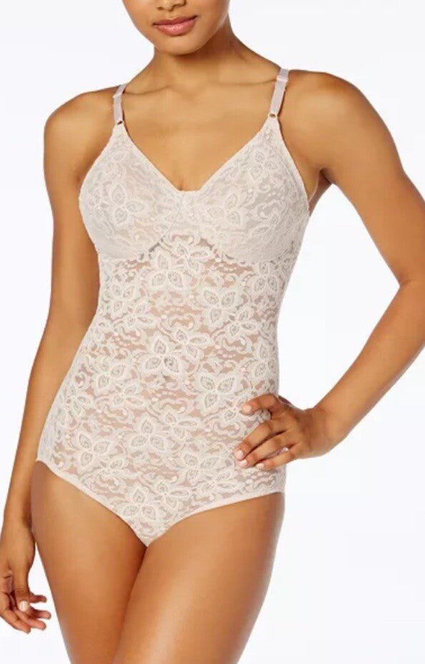Maidenform Womens 34DD Beige Nude M3008 Lace 'N Smooth Body Briefer Shapewear
