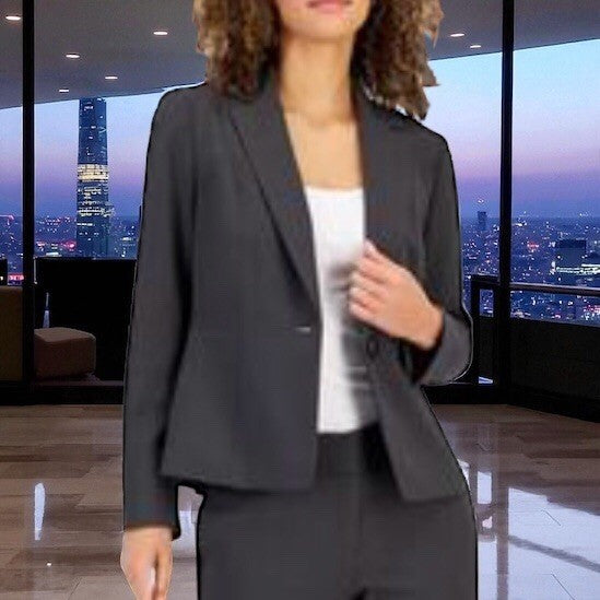 Le Suit Women's One-Button Suit Charcoal Color Size 18