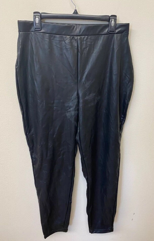 Nina Parker Womens Faux Leather Formal Skinny Leg Pants 3X