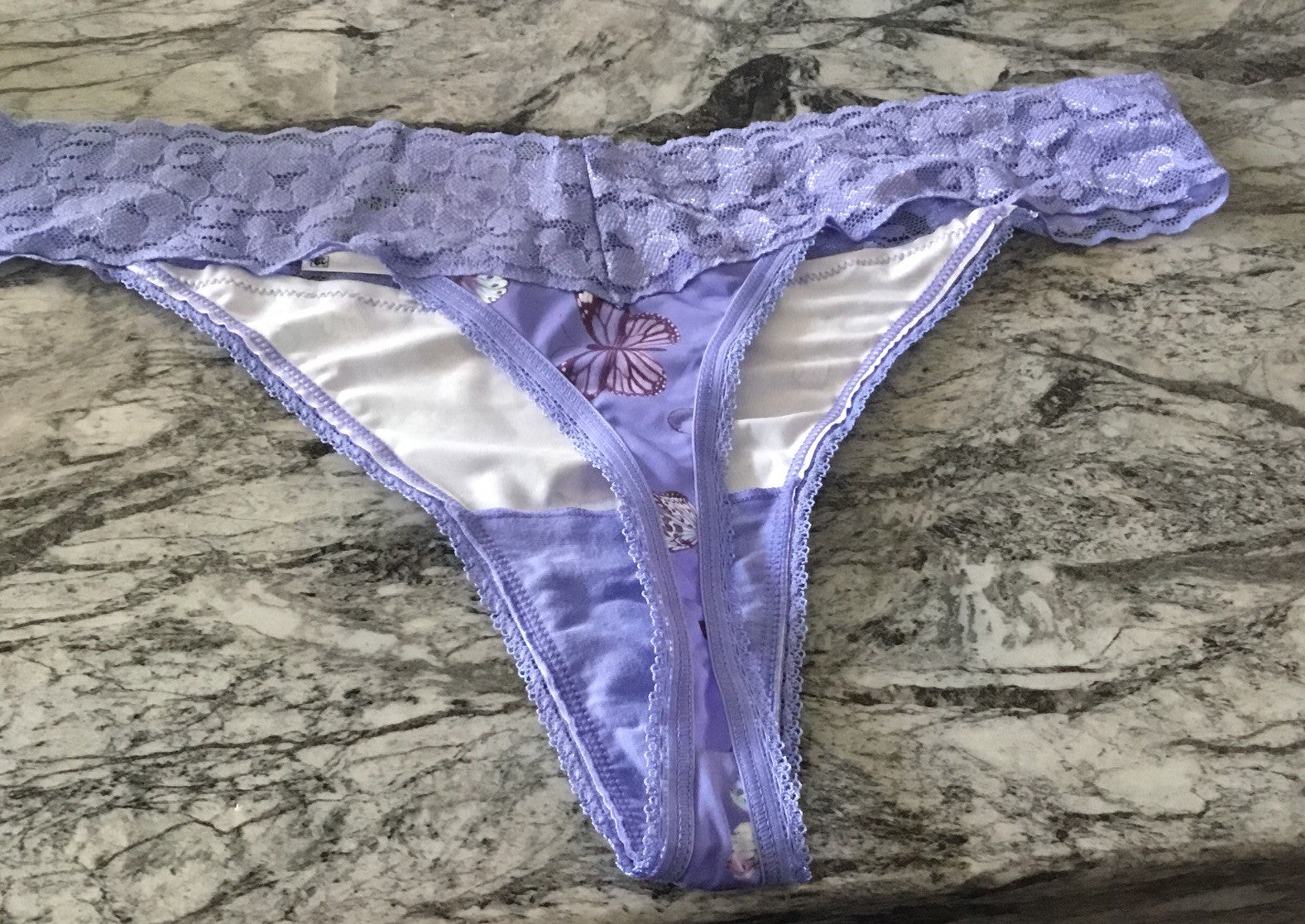 I.N.C. International Concepts Women's Lace-Trim Thong Underwear Butterfly XL