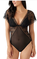 WACOAL Black Lifted In Luxury Lace Thong Bodysuit  Black L