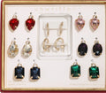 Unwritten Multi-Color Glass Mix and Match Hoop Earring Set - Gold