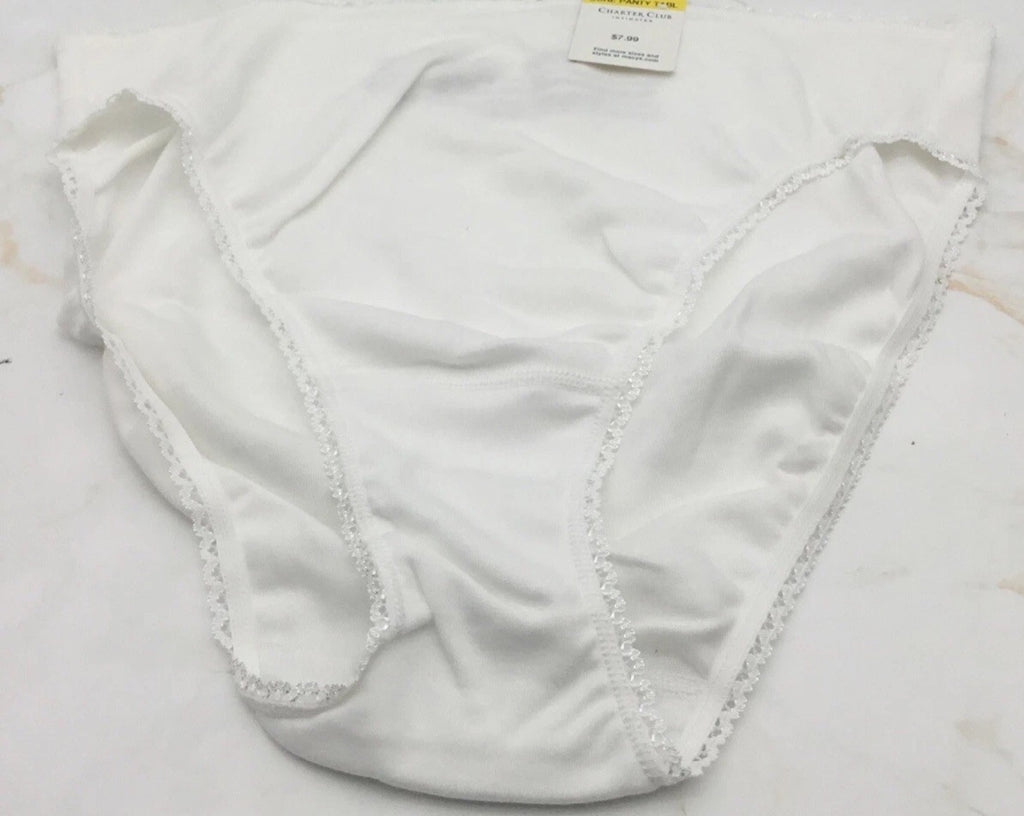 Charter Club Women's Everyday High-Cut Cotton Lace Trim Briefs 100117228 Small