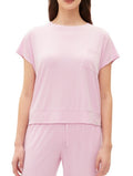 Gap GapBody Women's Ribbed Short-Sleeve Pajama Top - Butterfly Pink, SMALL