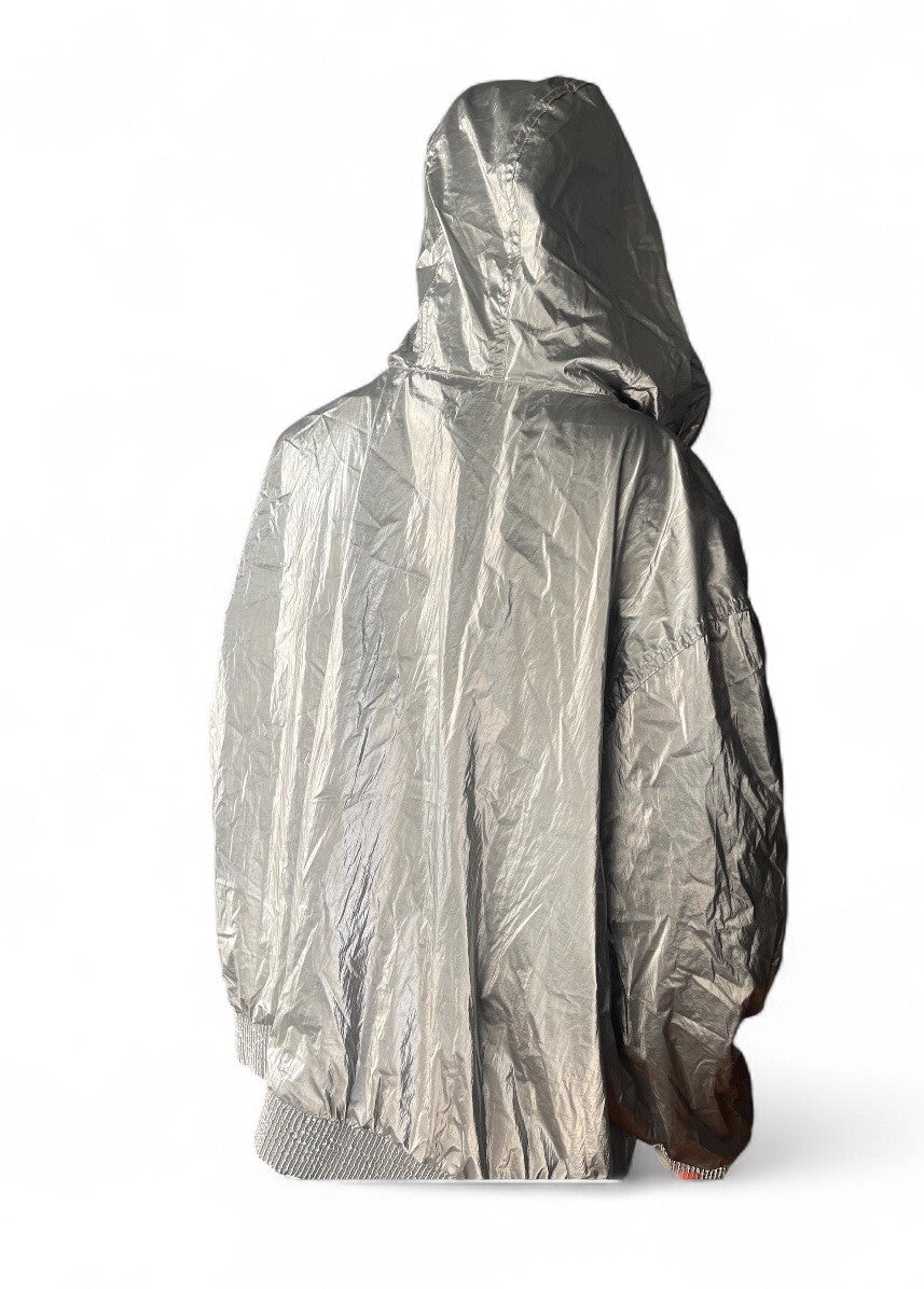 Tommy Hilfiger Plus Size Hooded Metallic Windbreaker 2X