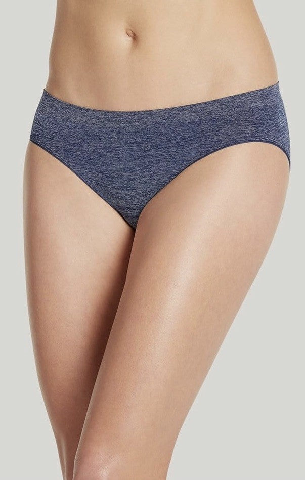 Jockey Women's Smooth & Shine Seamfree Bikini Navy Heather Size 9