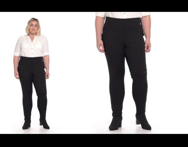 Calvin Klein Plus Size Pinstripe Pull-On Pants Plus Size OX 
