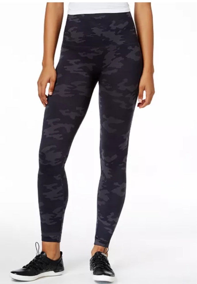 SPANX Seamless Leggings BLACK CAMO High Waisted Size SMALL Look at Me Now NEW!