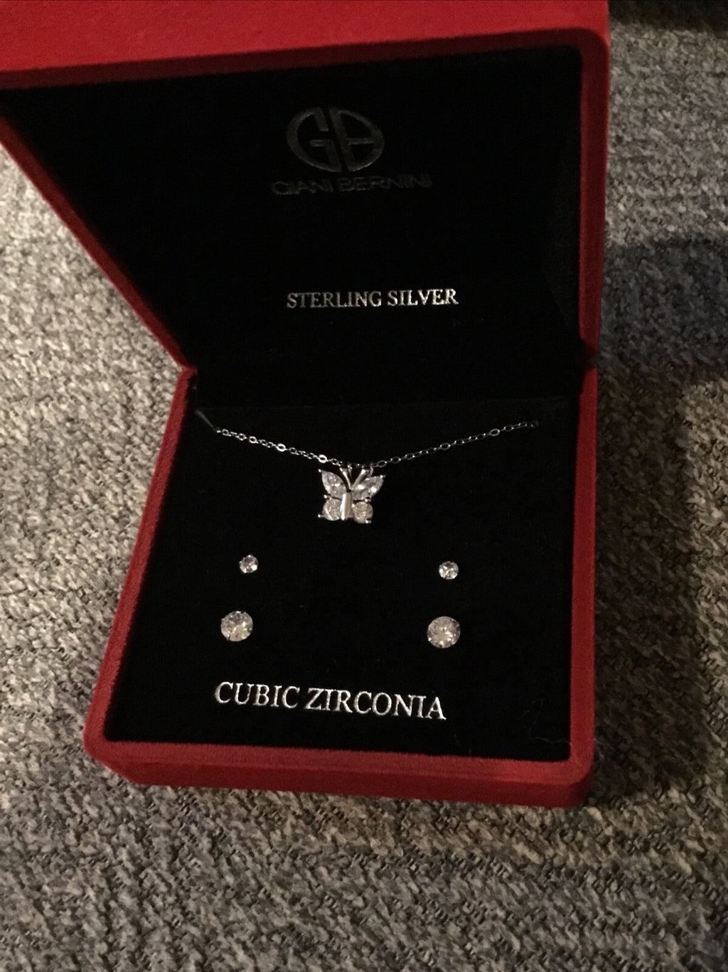  Giani Bernini 3-Pc. Set Cubic Zirconia Butterfly Pendant Necklace & Earrings 