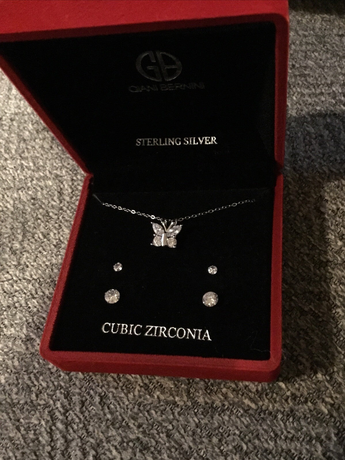  Giani Bernini 3-Pc. Set Cubic Zirconia Butterfly Pendant Necklace & Earrings 