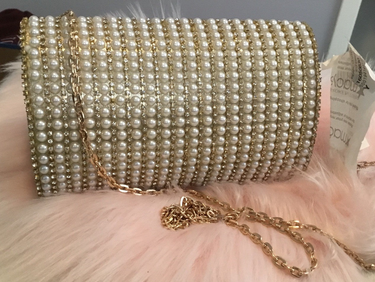 I.n.c. International Concepts Randdi Imitation Pearl Crossbody Clutch Pearl Gold