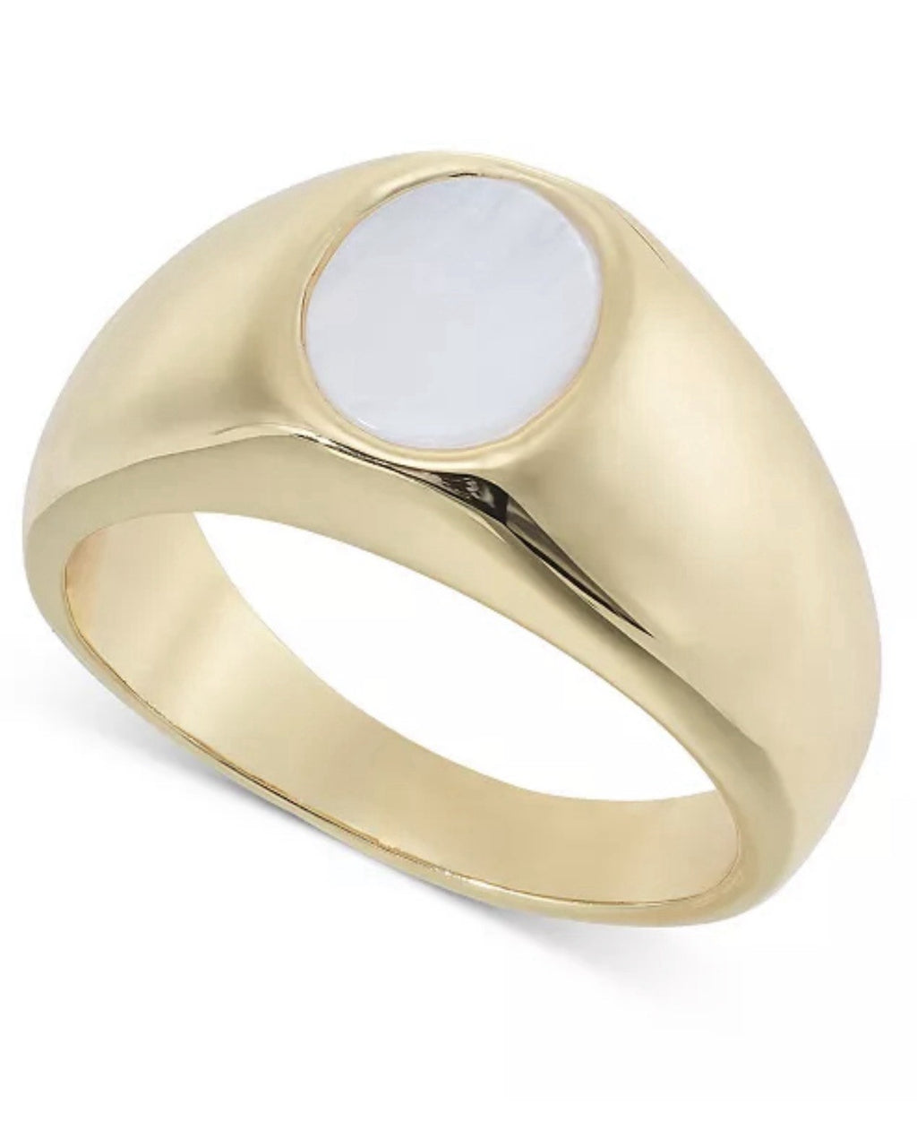 On 34th Gold-Tone Mother-of-Pearl Signet Ring, Created for Macy's - Gold Size 6