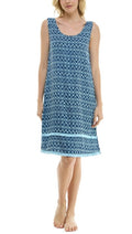 Roudelain Women's Printed Tassel-Trim Tank Nightgown - Slash Geo Size S