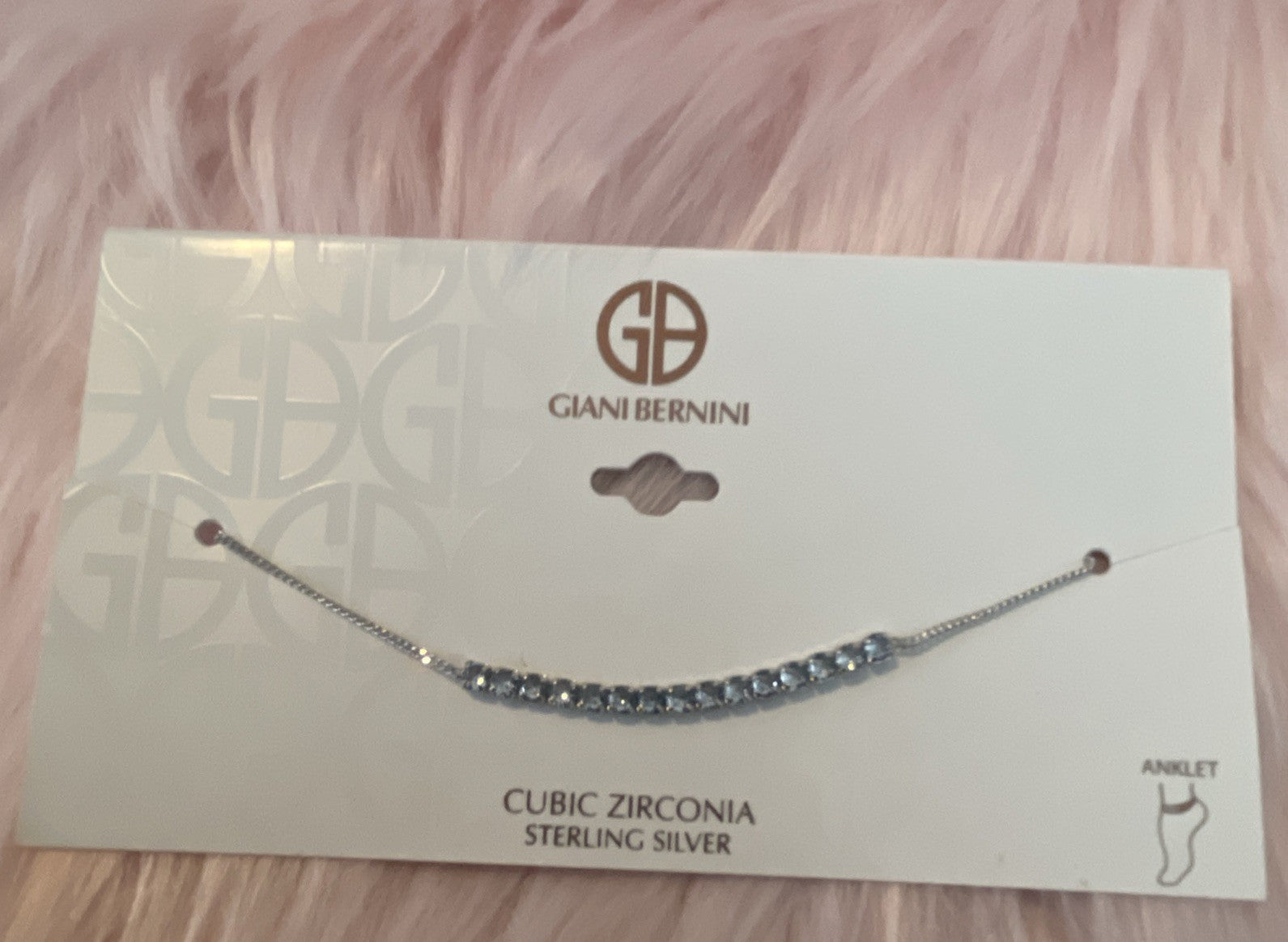 Giani Bernini Cubic Zirconia Linear Ankle Bracelet Aqua