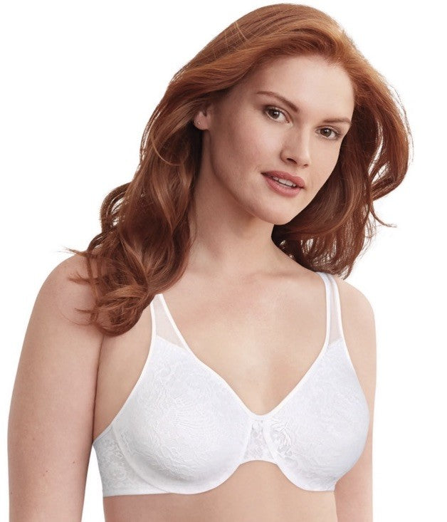 Bali Passion for Comfort Seamless Underwire Minimizer Bra Lace White 44C