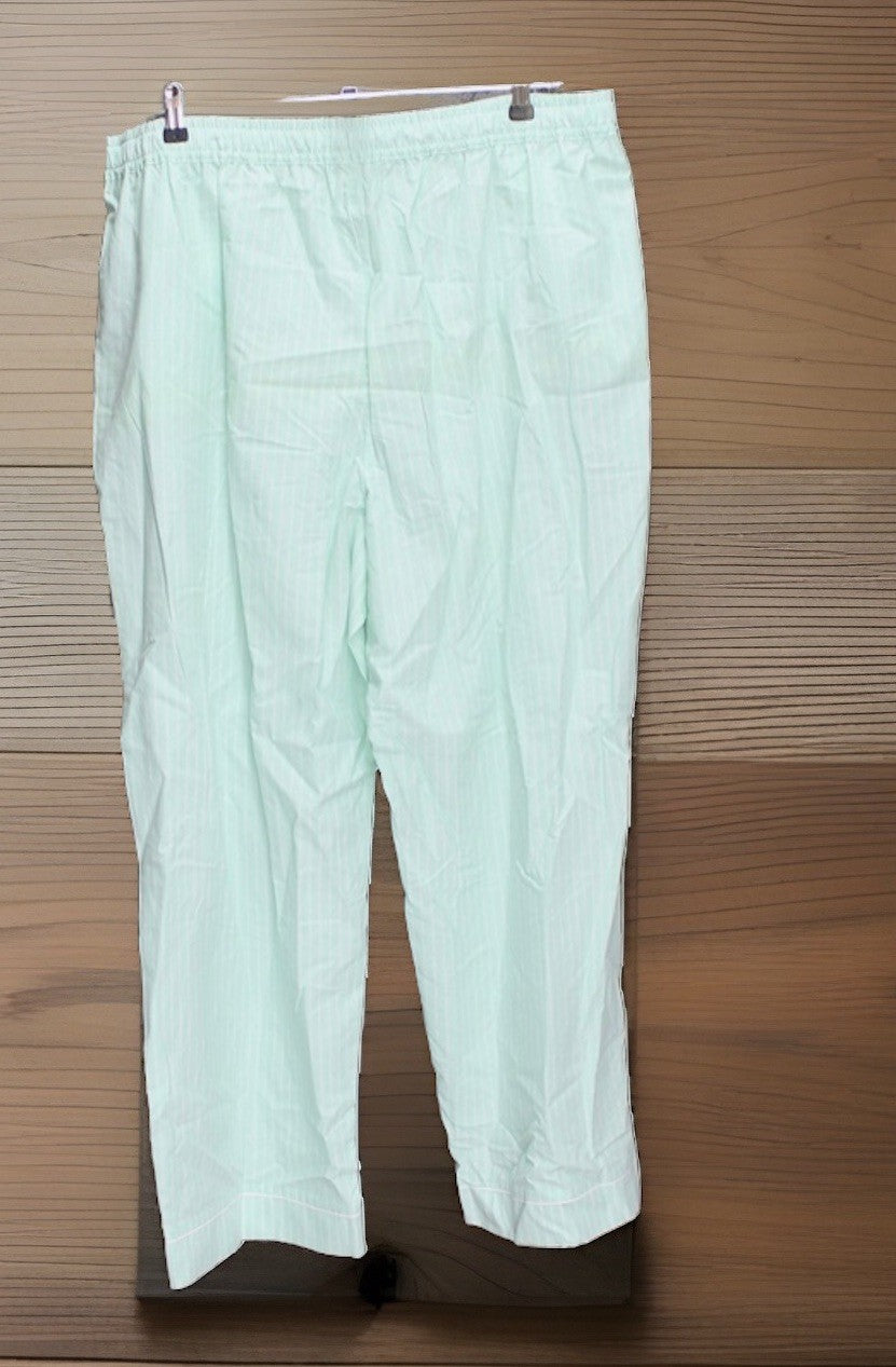 State of Day Women's Printed Poplin Pajama Pants - Tea Green Size XXLarge