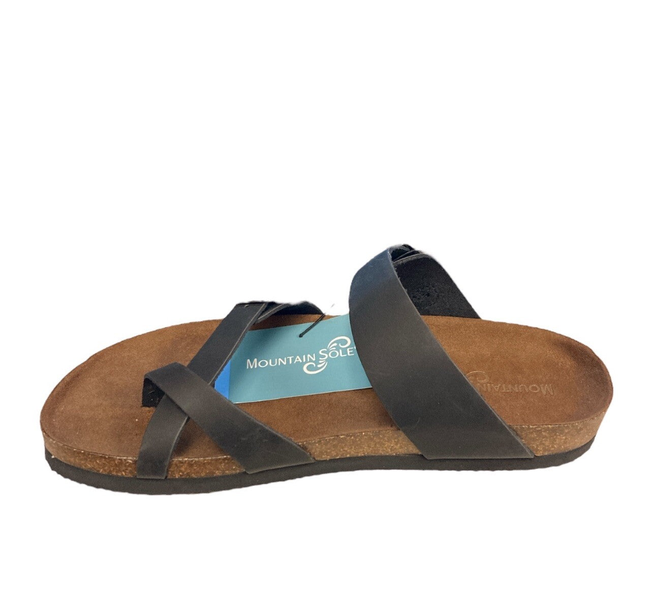 Mountain Sole Easy Slip-On Two Adjustable Buckles Ladies Leather Sandal Sz 6