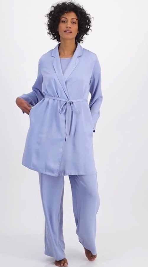 State of Day Crepe De Chine Self-Tie Robe Women's XL Mauve Orchid Long Sleeve
