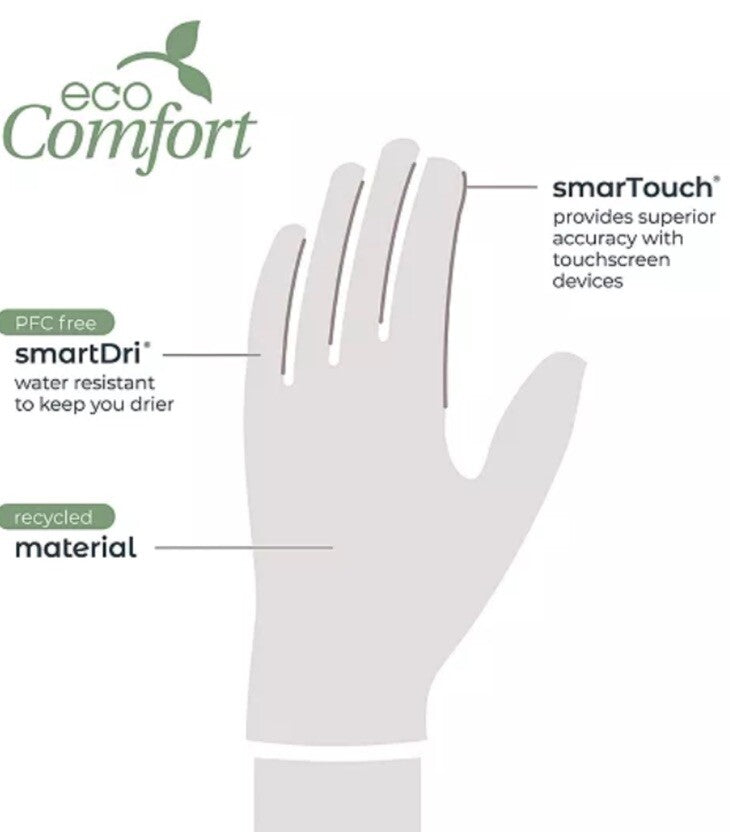 ISOTONER Womens Microsuede Water Repellent Gloves SmarTouch Black L/XL