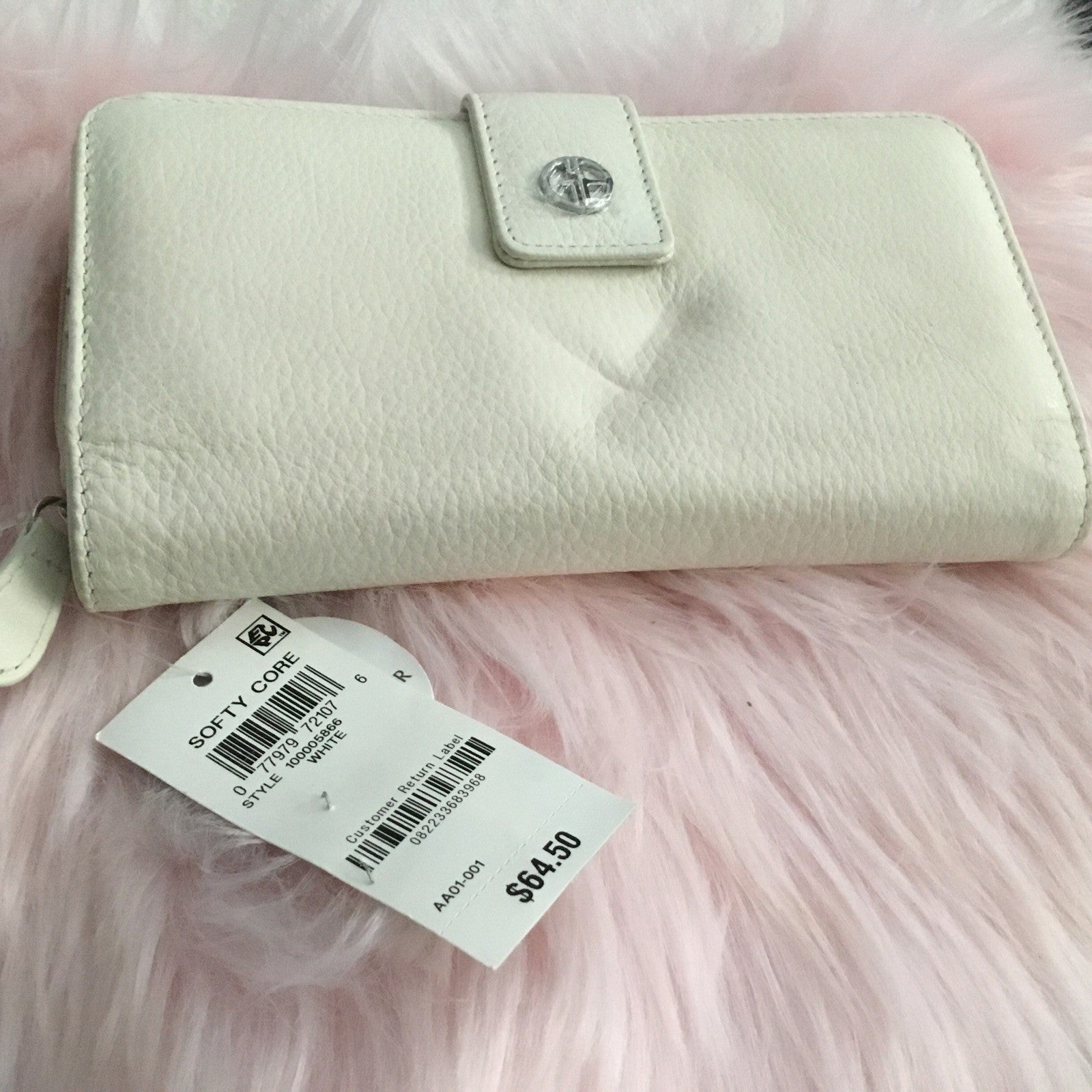 Giani Bernini Softy Core Leather Long  Wallet White