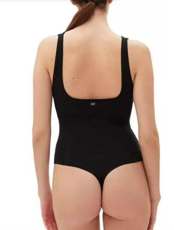 GapBody GAP Logo Comfort Thong Bodysuit Black XL Black