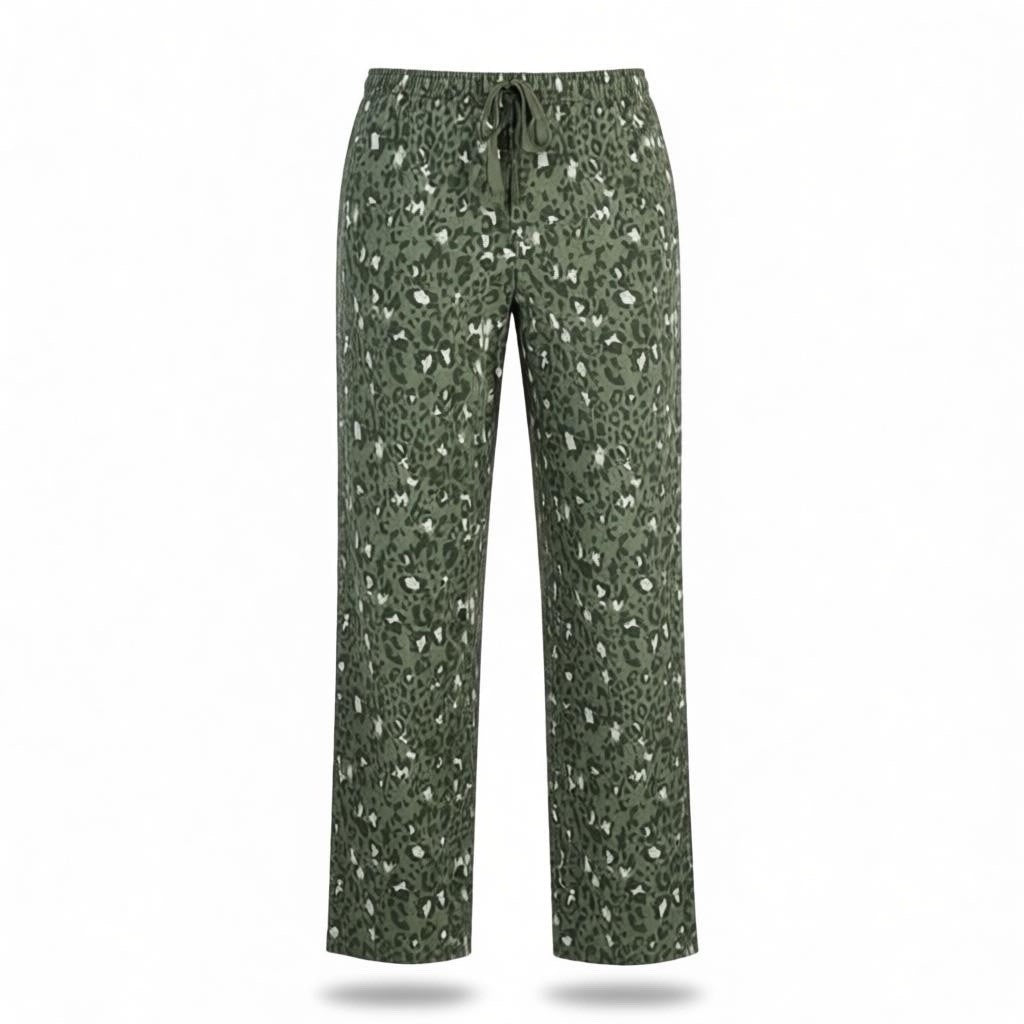 Jenni Women's Printed Wide-Leg Pajama Pants, Mountain Sage Animal Size S