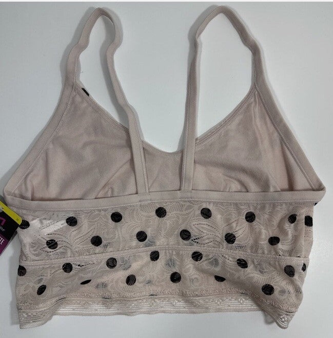 Maidenform All Over Lace Longline Bralette DMSLLB Pink Polka Dot Small