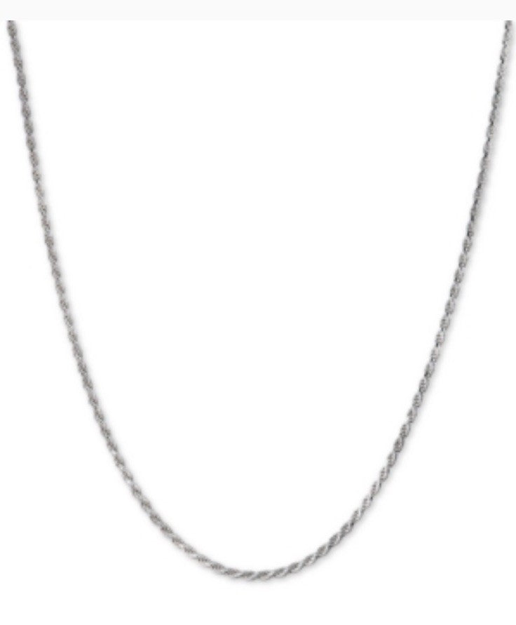 Giani Berni Rope Chain Adjustable 22 Necklace Silver 