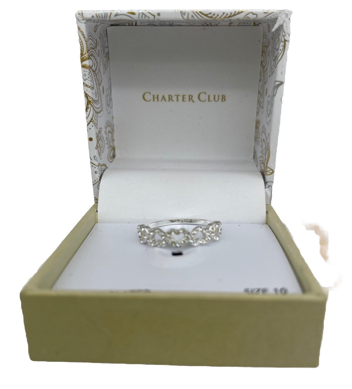 Silver Heart Ring Size 10 Charter Club