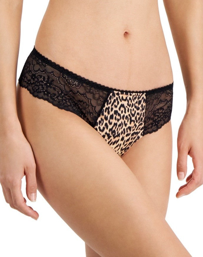 I.n.c. International Concepts Women's Satin Micro Cheetah Thong Underwear  M