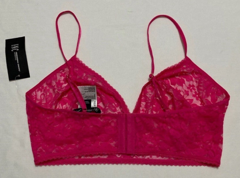 I.N.C. International Concepts Women's Lace Bralette Lingerie Pink Lightening L