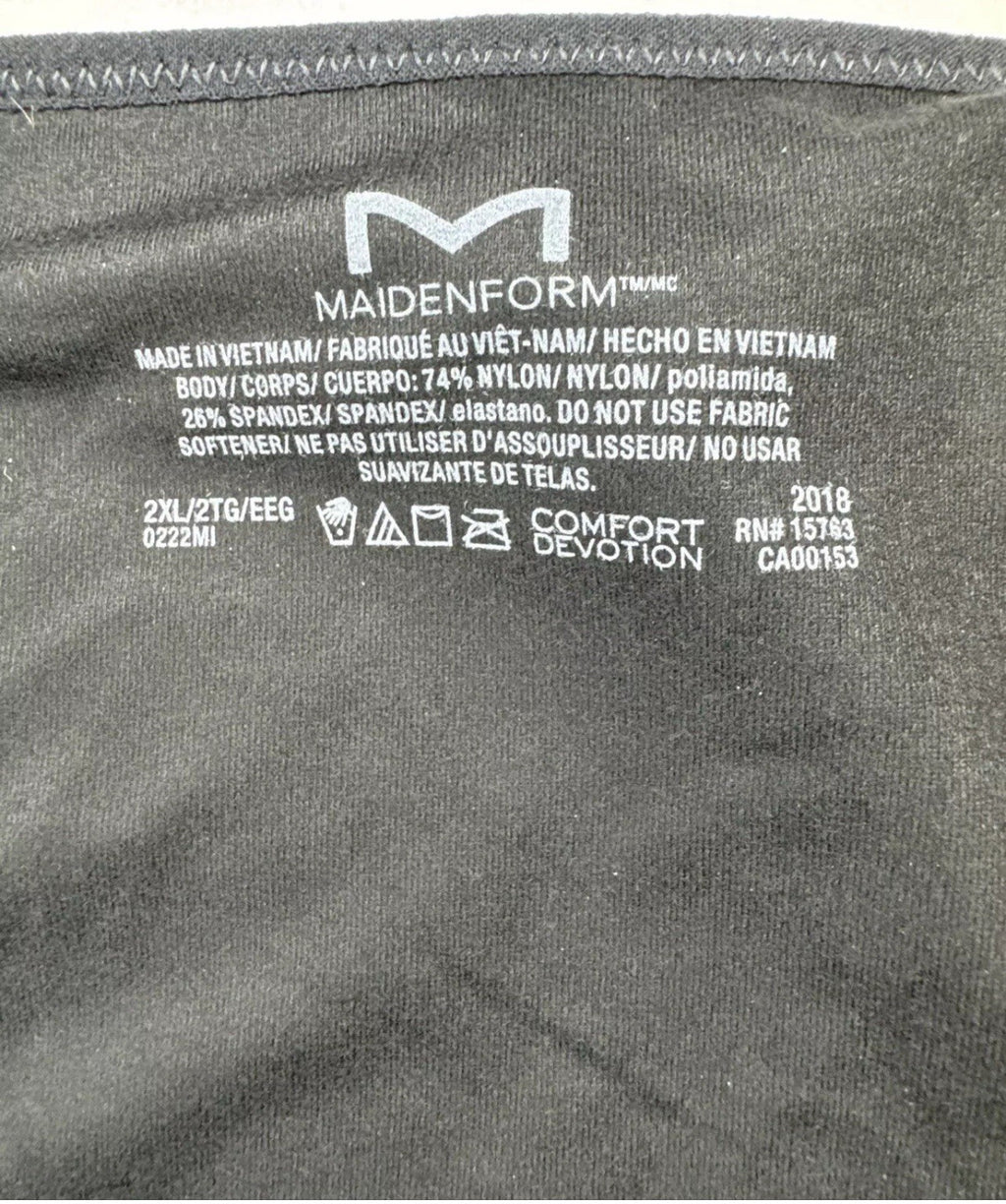 Maidenform Womens Size 2XL Black Shapewear Cami Tank Top Back Smoothing NEW