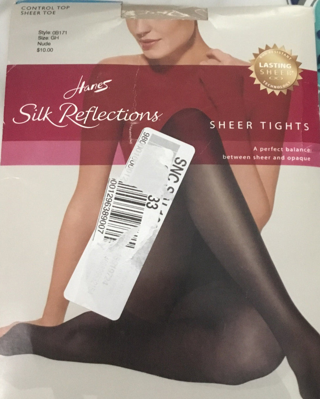 Hanes Womens Silk Reflections Control Top Style OB171 Size GH Nude