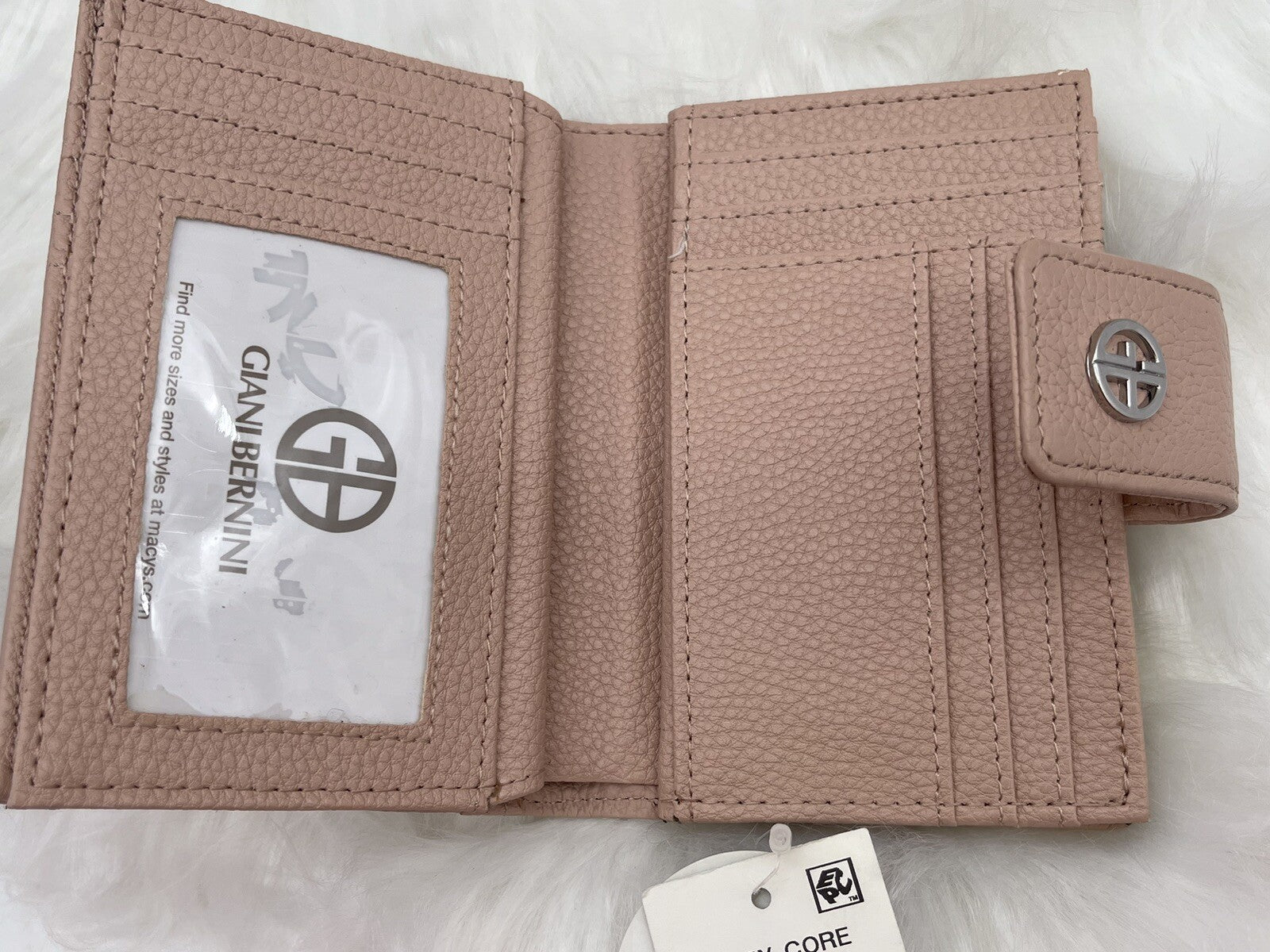 GIANI BERNINI Genuine Leather Wallet Gold, zippered and snap open compartments